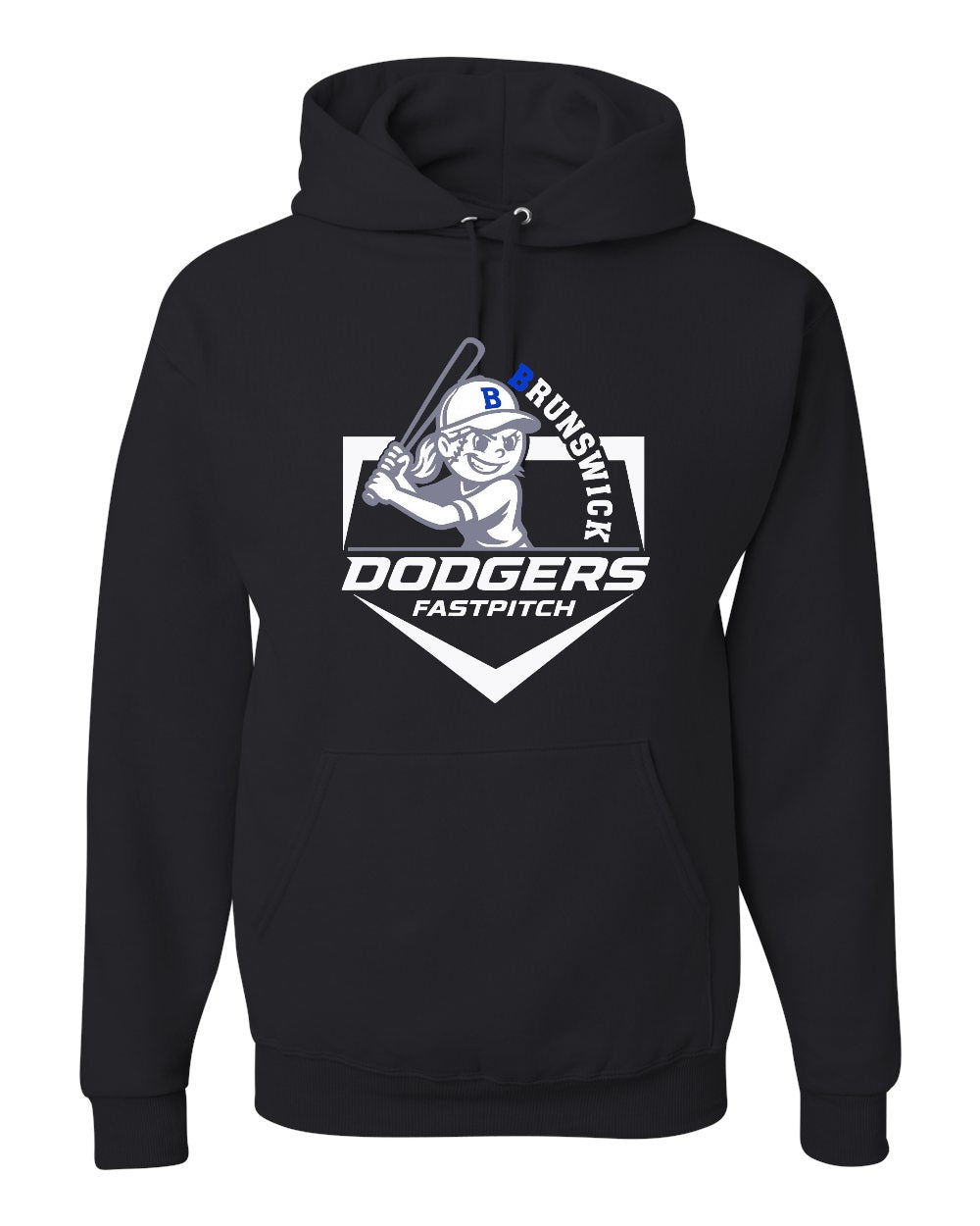 Jerzees Nublend Dodgers Fast Pitch Logo